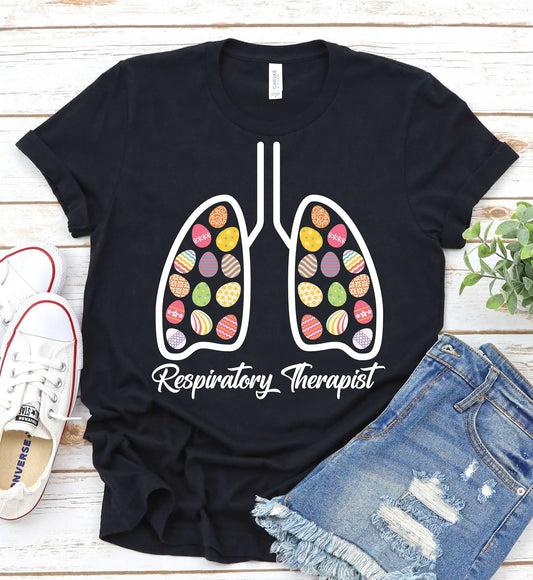 Respiratory Therapist Easter T Shirt Nurse Egg Lungs Peds Rt Rn Pulmonologist Gift