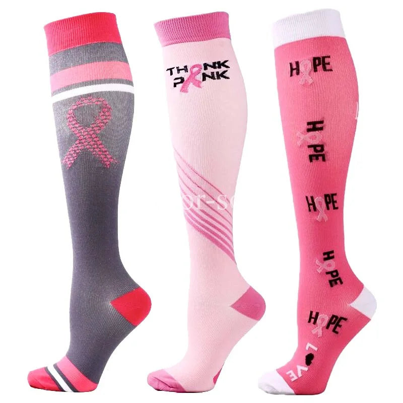 CFS Compression Socks Women Men Knee Stocking 20-30mmHg Edema Diabetes Varicose Veins Nurse Compression Socks Running Sport Sock