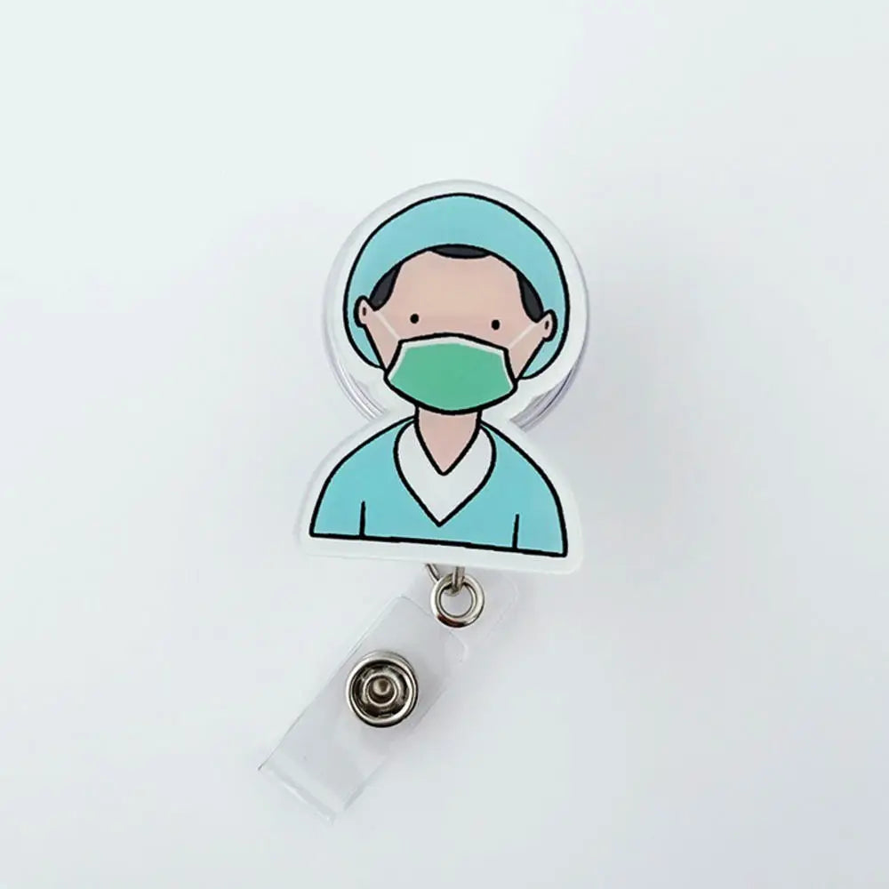 Hospital Retractable Badge Reel With Belt Clip Cute Nurse Doctor Name Tag Card Holder Accessories Office Supply Clip Staff Card