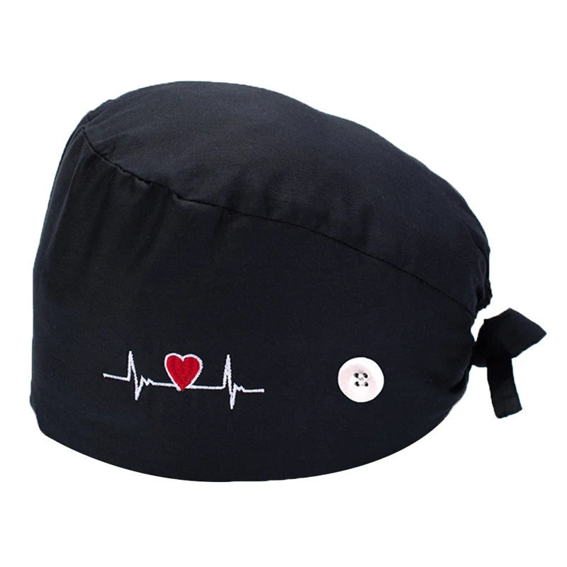 Fashion Floral Surgical Cap Doctor Hat Nurse Printin Solid Color Embroidery Operating Room Medical Women Operating Room Hat