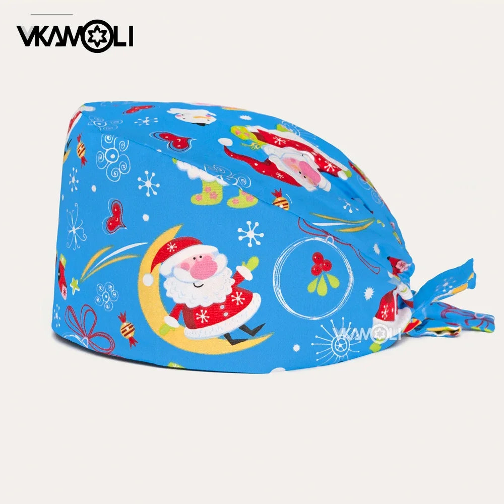 wholesale Cartoon scrub cap Christmas Gift For Doctor nurse New Year Supplies medical accessories Health service work Caps