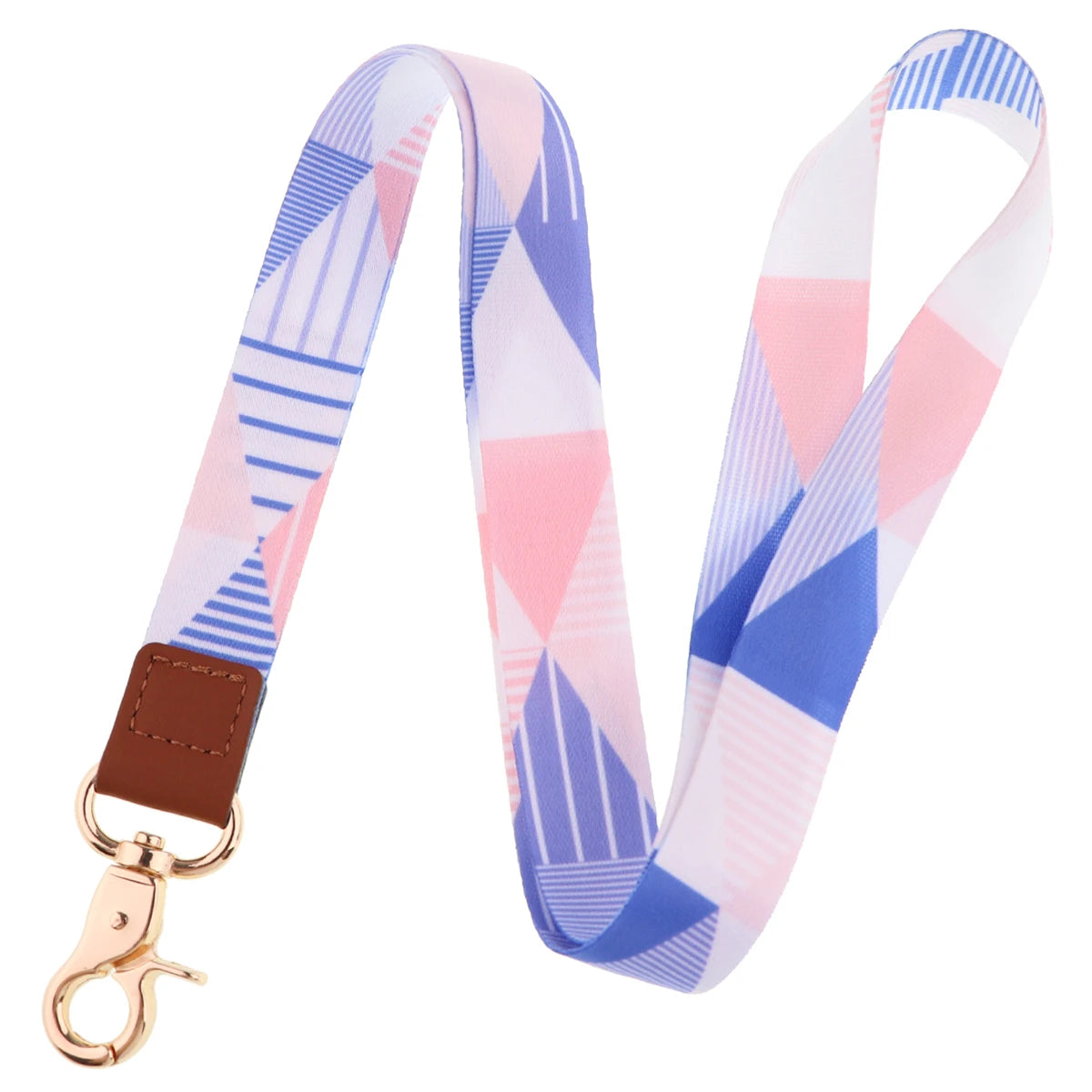 Ransitute R2809 DIY Minimalist Pattern Patchwork ID Card Holder Bus Card Holder Staff Card Lanyard For Keys Phone DIY Hang Rope