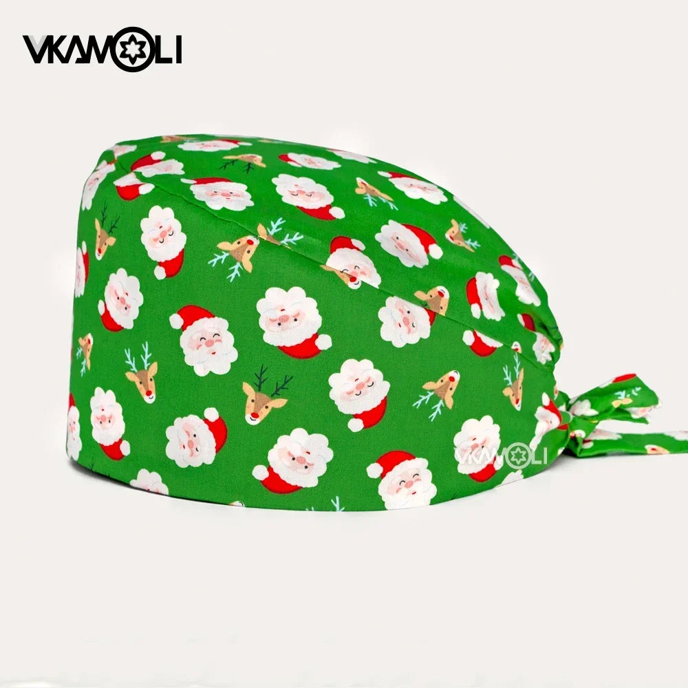 2024 NEW Christmas Scrub cap Surgical Hats Working Cap For Women Men Nursing Scrub hat medical nurse accessories