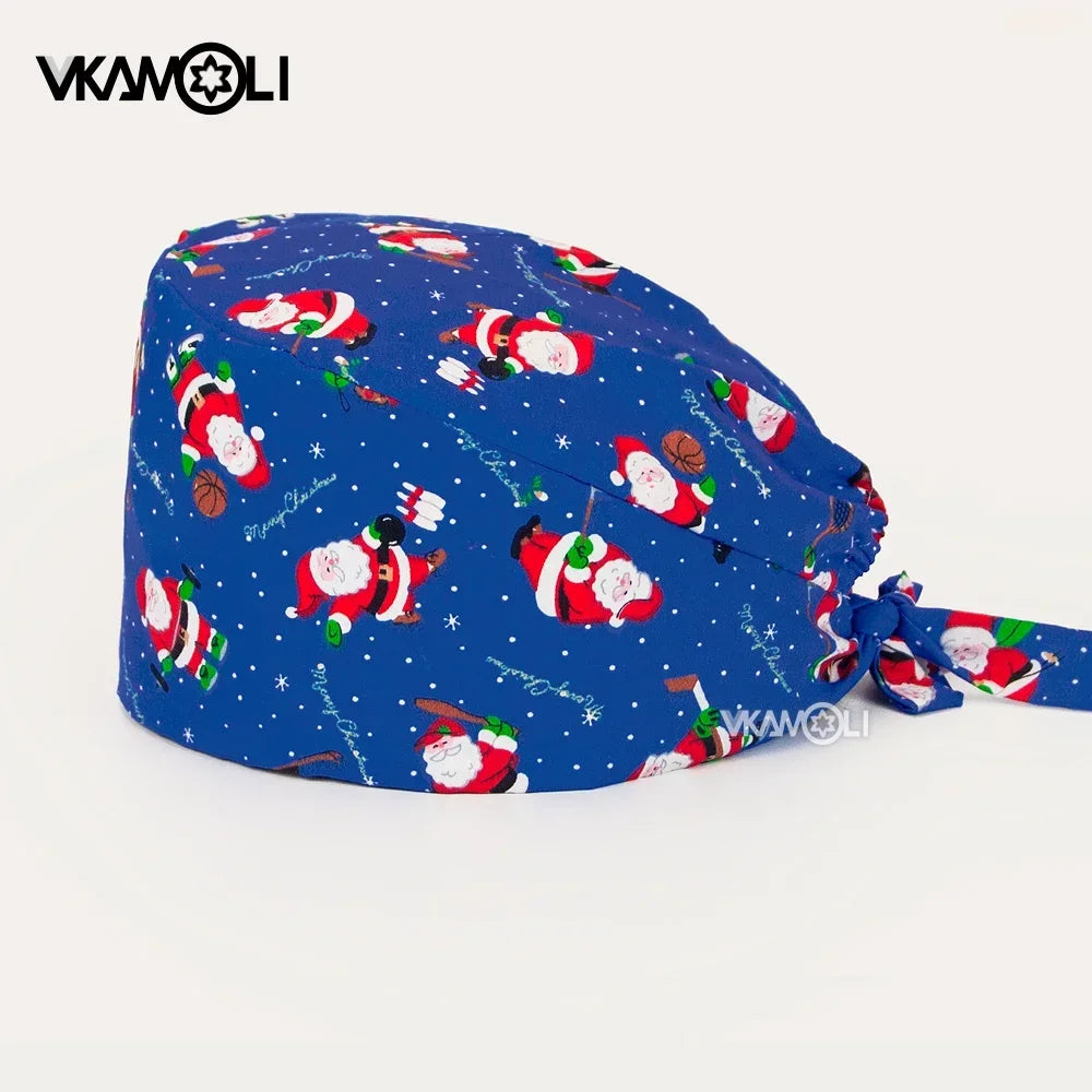 2024 NEW Christmas Scrub cap Surgical Hats Working Cap For Women Men Nursing Scrub hat medical nurse accessories