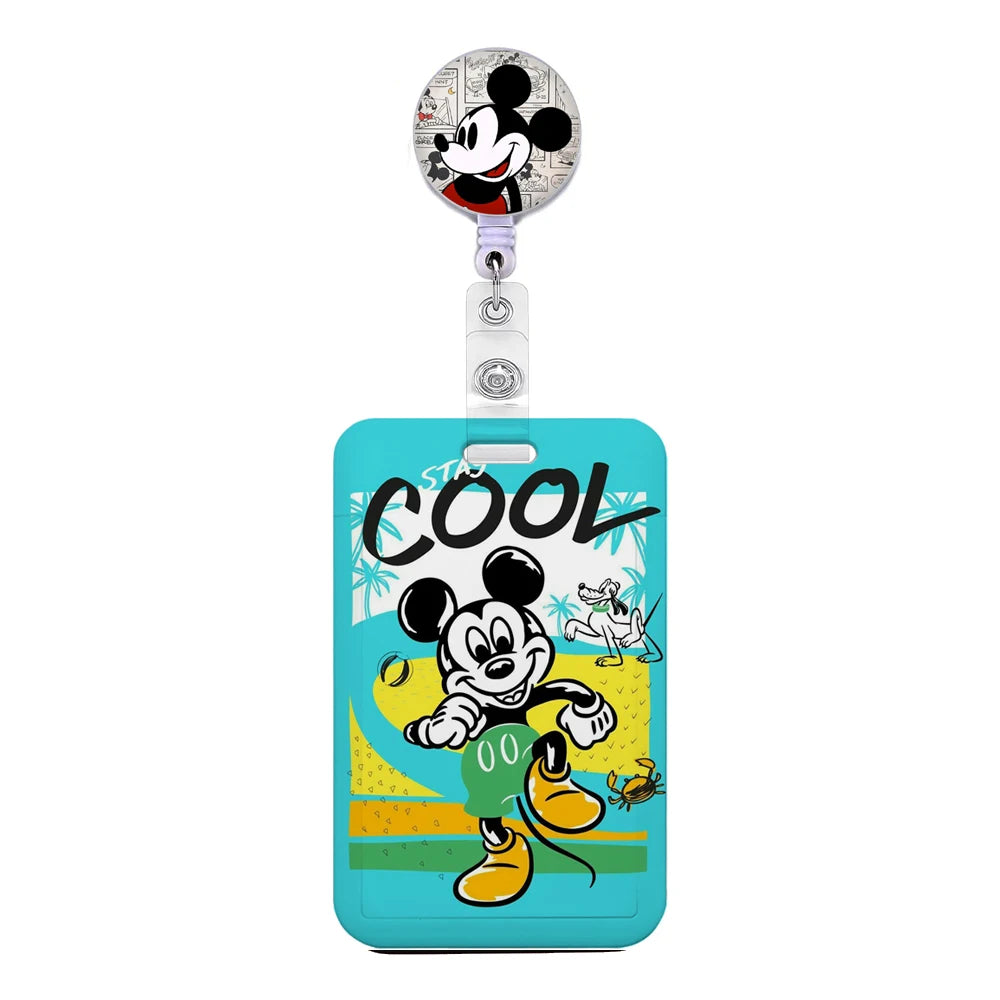 Cartoon Keychain Easy Retractable Badge Reel Clip Cartoon Doctor Student IC ID Card Badge Holder