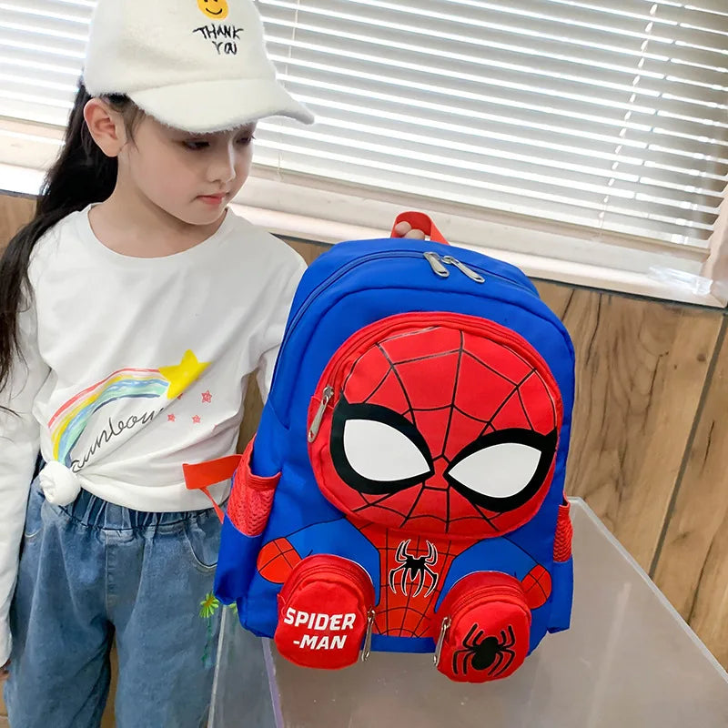 Spiderman Backpacks Super Heroes Student School Bag Cartoon 3d Stereo Kindergarten Backpack Children's Travel Bag Gift