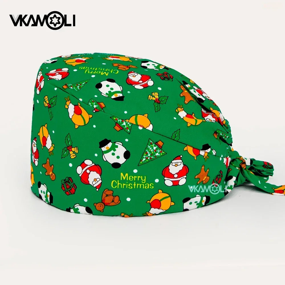 2024 NEW Christmas Scrub cap Surgical Hats Working Cap For Women Men Nursing Scrub hat medical nurse accessories