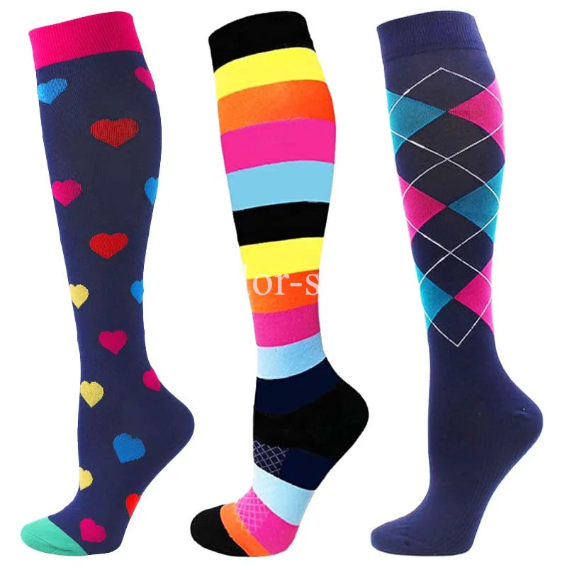 CFS Compression Socks Women Men Knee Stocking 20-30mmHg Edema Diabetes Varicose Veins Nurse Compression Socks Running Sport Sock