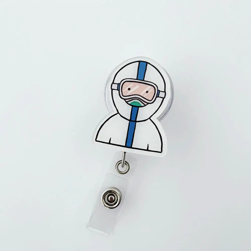 Hospital Retractable Badge Reel With Belt Clip Cute Nurse Doctor Name Tag Card Holder Accessories Office Supply Clip Staff Card