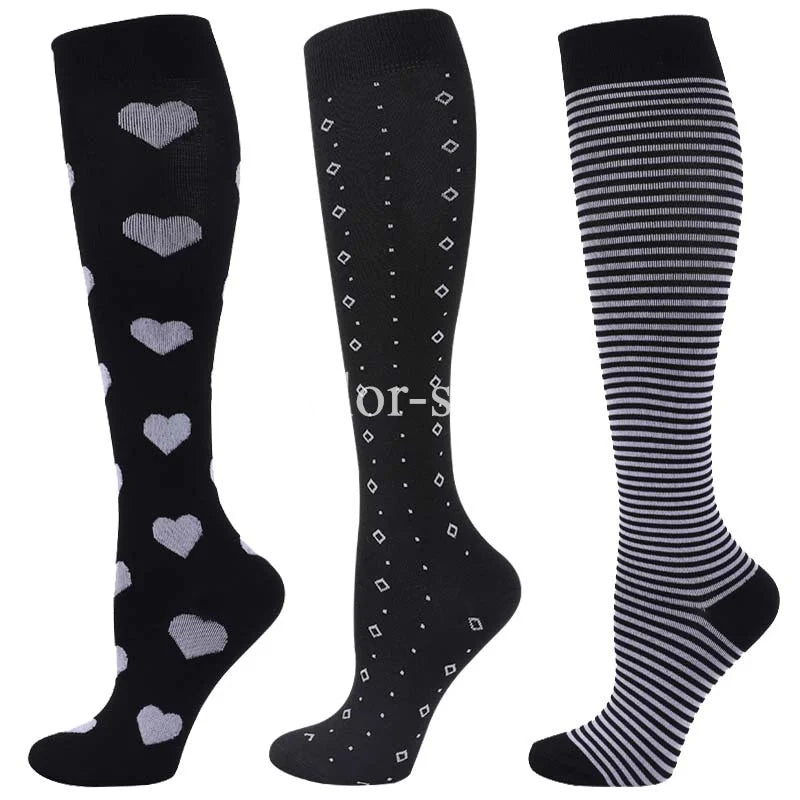 CFS Compression Socks Women Men Knee Stocking 20-30mmHg Edema Diabetes Varicose Veins Nurse Compression Socks Running Sport Sock