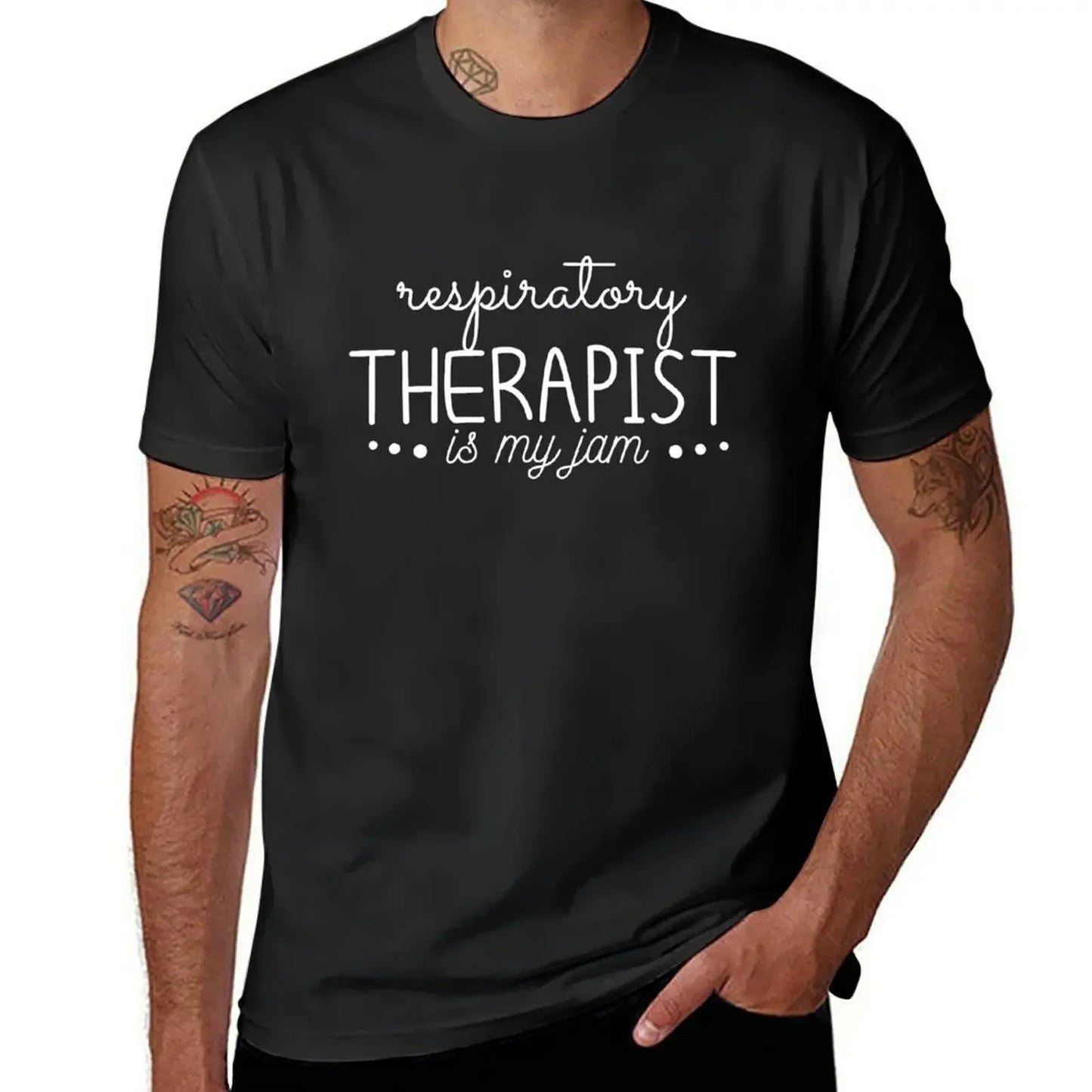 respiratory therapist is my jam funny, T-Shirt blue archive man t shirt cotton graphic tees oversizeds plain white t shirts men