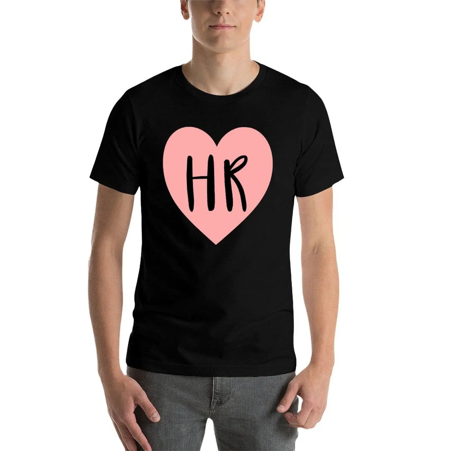 Heart I Love HR Human Resources T-Shirt oversize t-shirts man cute tops outfits for men