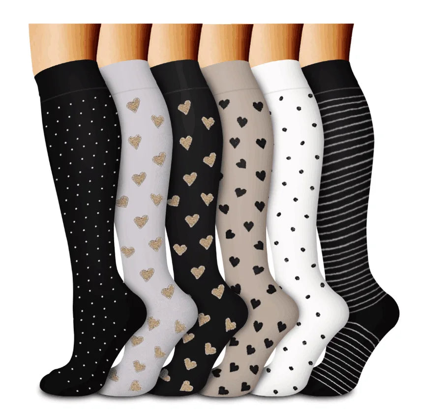 Animal Fruit Compression Socks for Men Women Running Nurse Compression Socks Nurses Sport 6 PAIRS Ladies Lady Womens Running