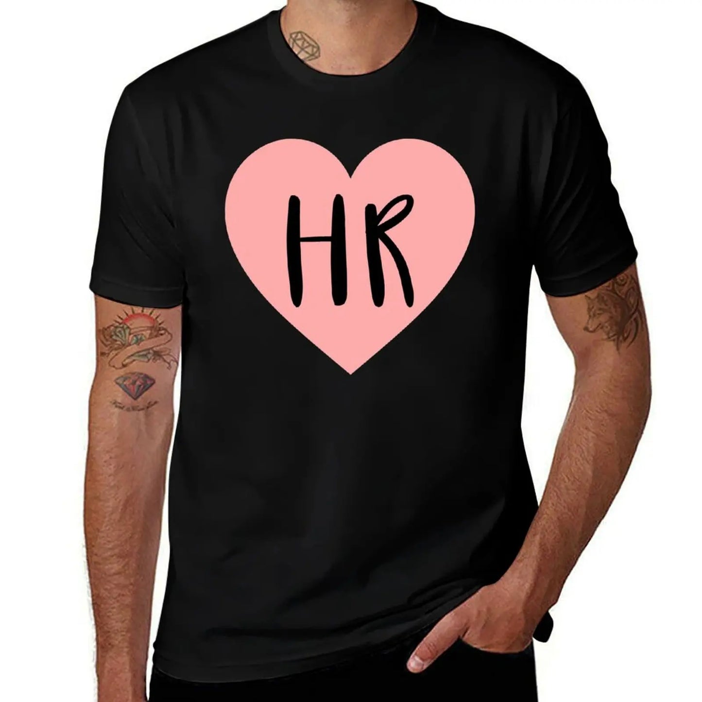 Heart I Love HR Human Resources T-Shirt oversize t-shirts man cute tops outfits for men