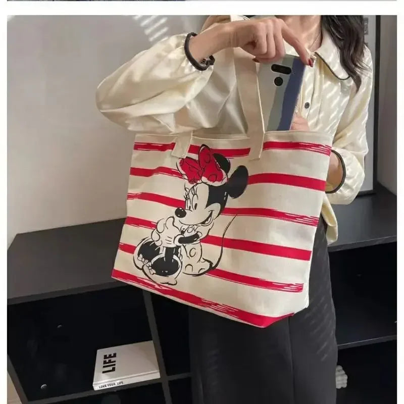 NEW Cartoon Canvas Bag Kawaii Cute Large Capacity Canvas Bag Female Students Schoolbag Tote Bag