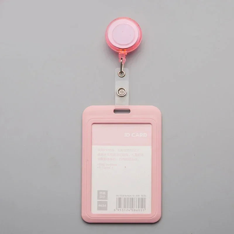 Women Student Credit Card Cover Case Pouch Creative Transparent Retractable Nurse Badge Doctor ID Card Holder Clip Badge