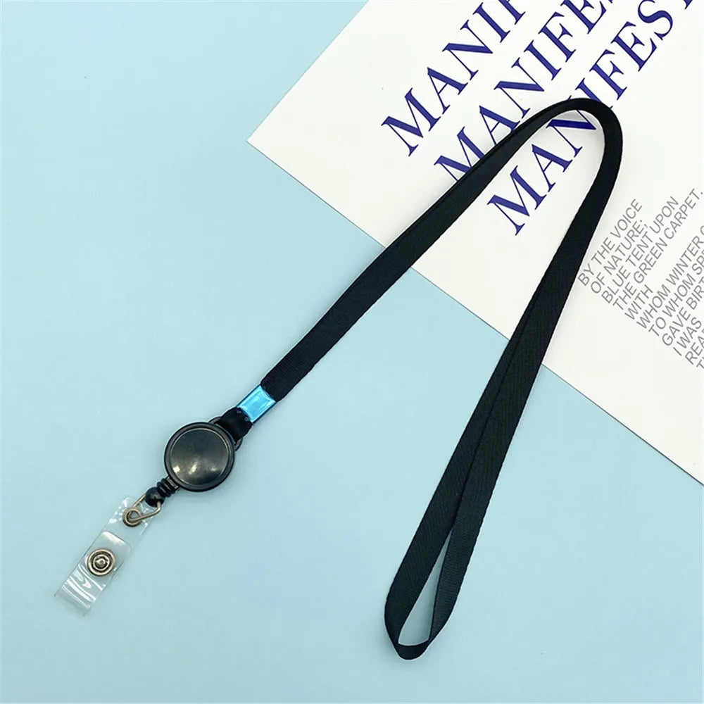 Long Retractable Badge Reel Lanyard Name Tag Card Badge Holder Universal Office Work Card Id Hanging Rope Necklace Strap Supplie