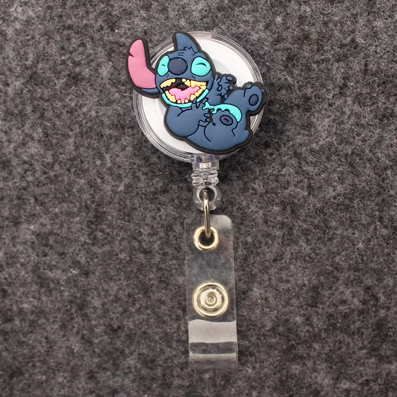 Colorful Funny Cute Stitch Style Retractable Badge Reel Nurse Doctor Card Holder Office Hospital Supplies Card Accessories