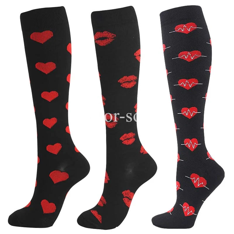 CFS Compression Socks Women Men Knee Stocking 20-30mmHg Edema Diabetes Varicose Veins Nurse Compression Socks Running Sport Sock