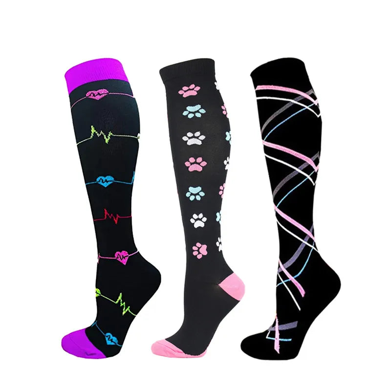 Dropship Compression Socks Knee High Running Men Women Socks Best For Athletic Nursing Outdoor Hiking Flight Travel Stockings