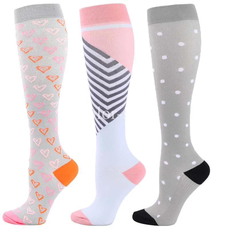 CFS Compression Socks Women Men Knee Stocking 20-30mmHg Edema Diabetes Varicose Veins Nurse Compression Socks Running Sport Sock