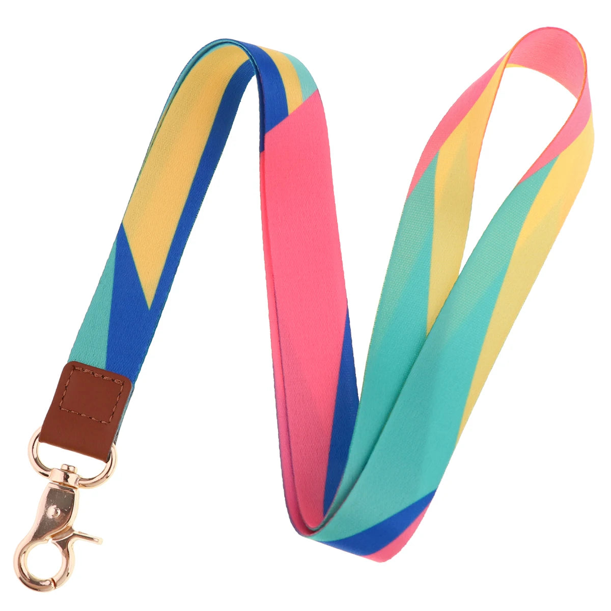 Ransitute R2809 DIY Minimalist Pattern Patchwork ID Card Holder Bus Card Holder Staff Card Lanyard For Keys Phone DIY Hang Rope