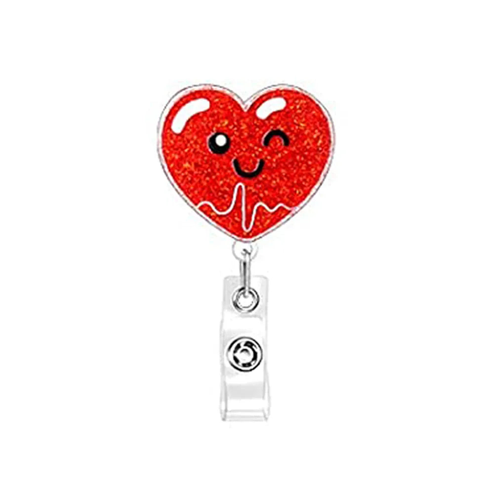 Hospital Retractable Badge Reel With Belt Clip Cute Nurse Doctor Name Tag Card Holder Accessories Office Supply Clip Staff Card