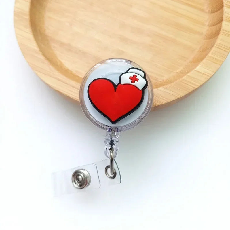 Cute Cartoon Retractable Doctor Nurse Badge Reel ID Lanyard Name Tag Card Badge Holder Reels Keychain Card Holder Accessories