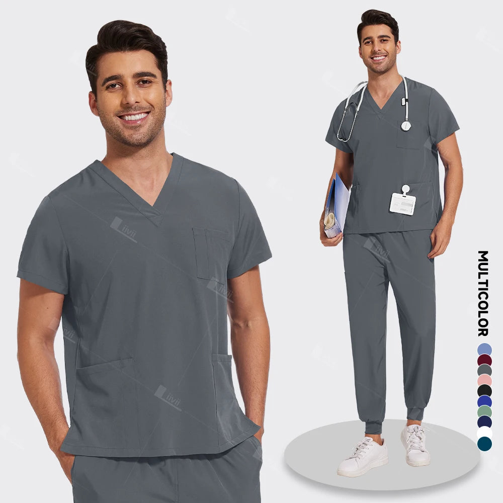 Doctor Nurse Surgical Workwear Medical Scrubs Uniforms Women Men Jogger Set Hospital Accessories Operating Room Wholesale Price