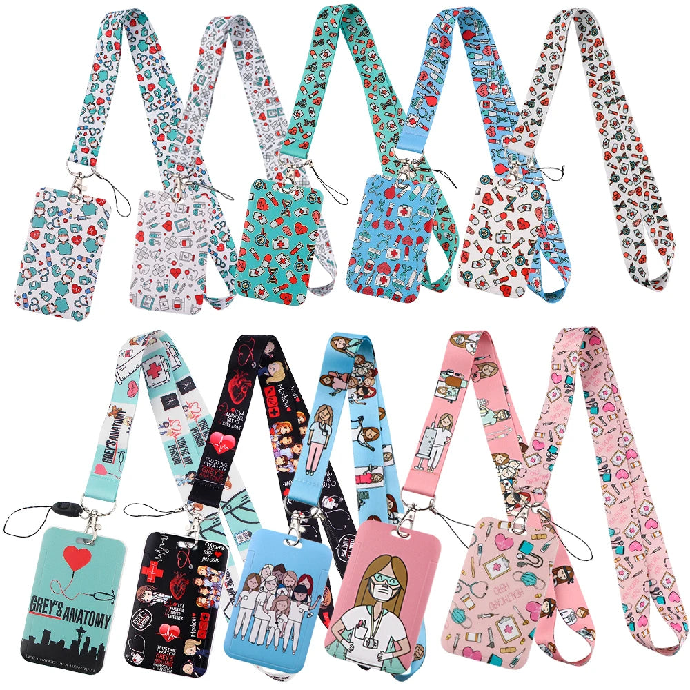 Medical Credential Holder Grey Anatomy Lanyards for Key Neck Strap For Card Badge Gym Keychain Keyring Nurse Doctor Accessories