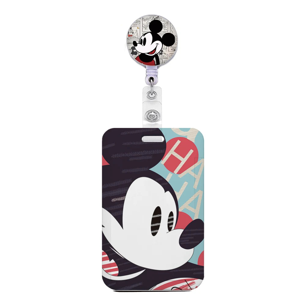 Cartoon Keychain Easy Retractable Badge Reel Clip Cartoon Doctor Student IC ID Card Badge Holder