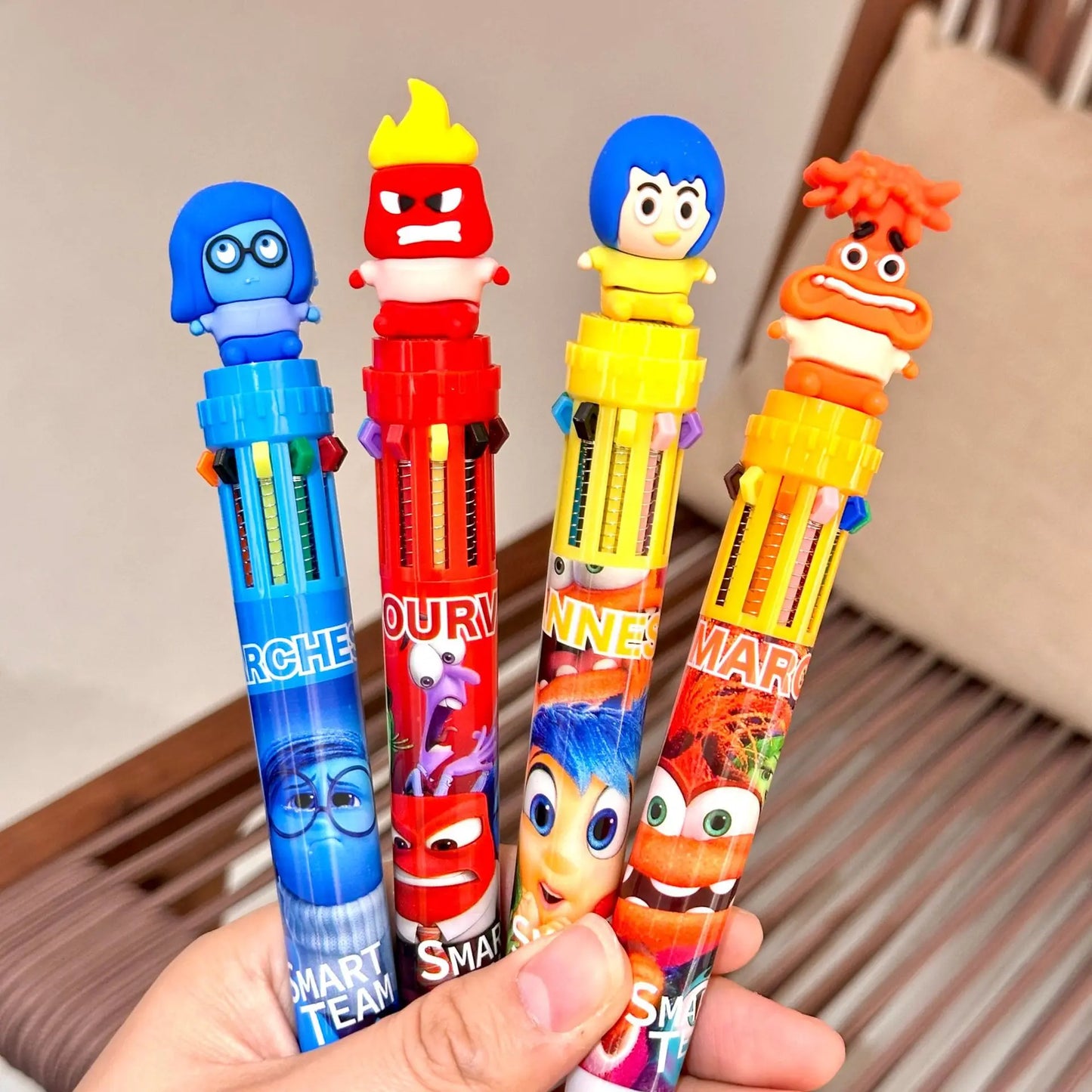 9/36 Pcs Joy Sadness Inside Out 10-Color Ballpoint Pen Student Child Ball Pen Cartoon Supplies Stationery Gift Prize Wholesale