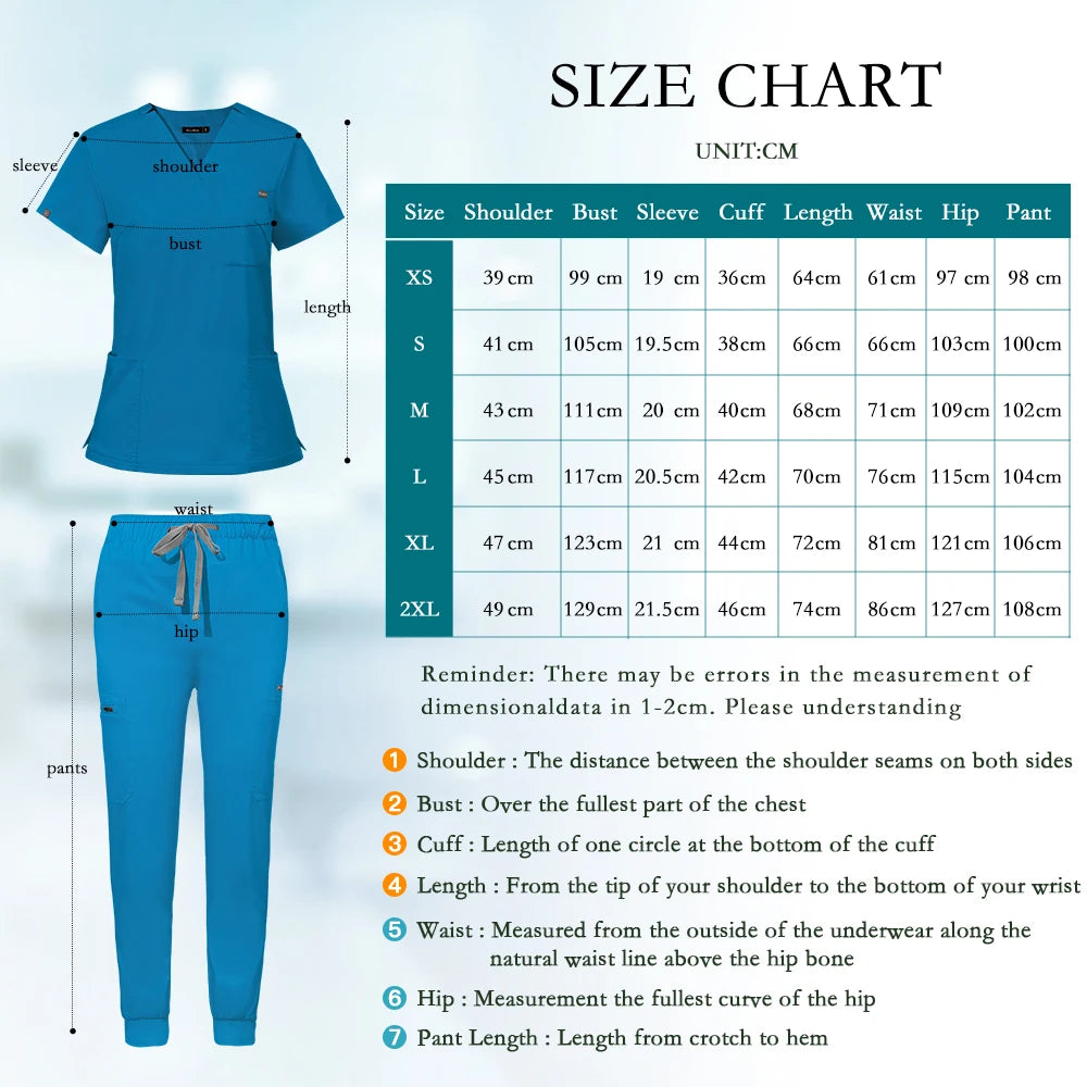 Hospital Doctor Nursing Set Unisex Wholesale Casual Jogger Suits Short Sleeved V-neck Tops Nurse Pants Pharmacy Medical Uniforms