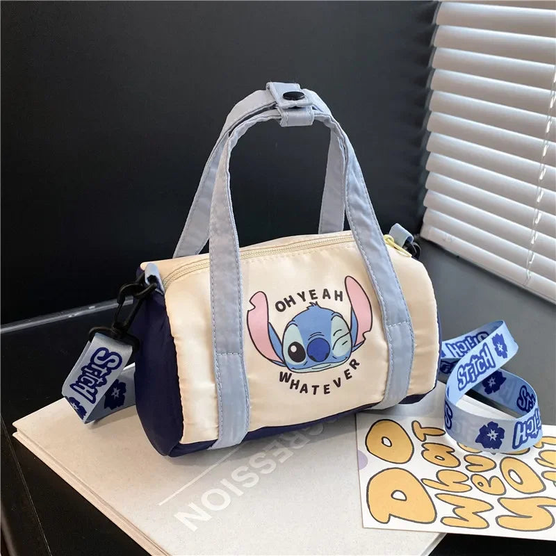 Cute Stitch Nylon Bucket Bag Portable Cartoon Shoulder Bag Fashion Women Casual Outdoor Satchel Tote Handbag Girl Birthday Gift