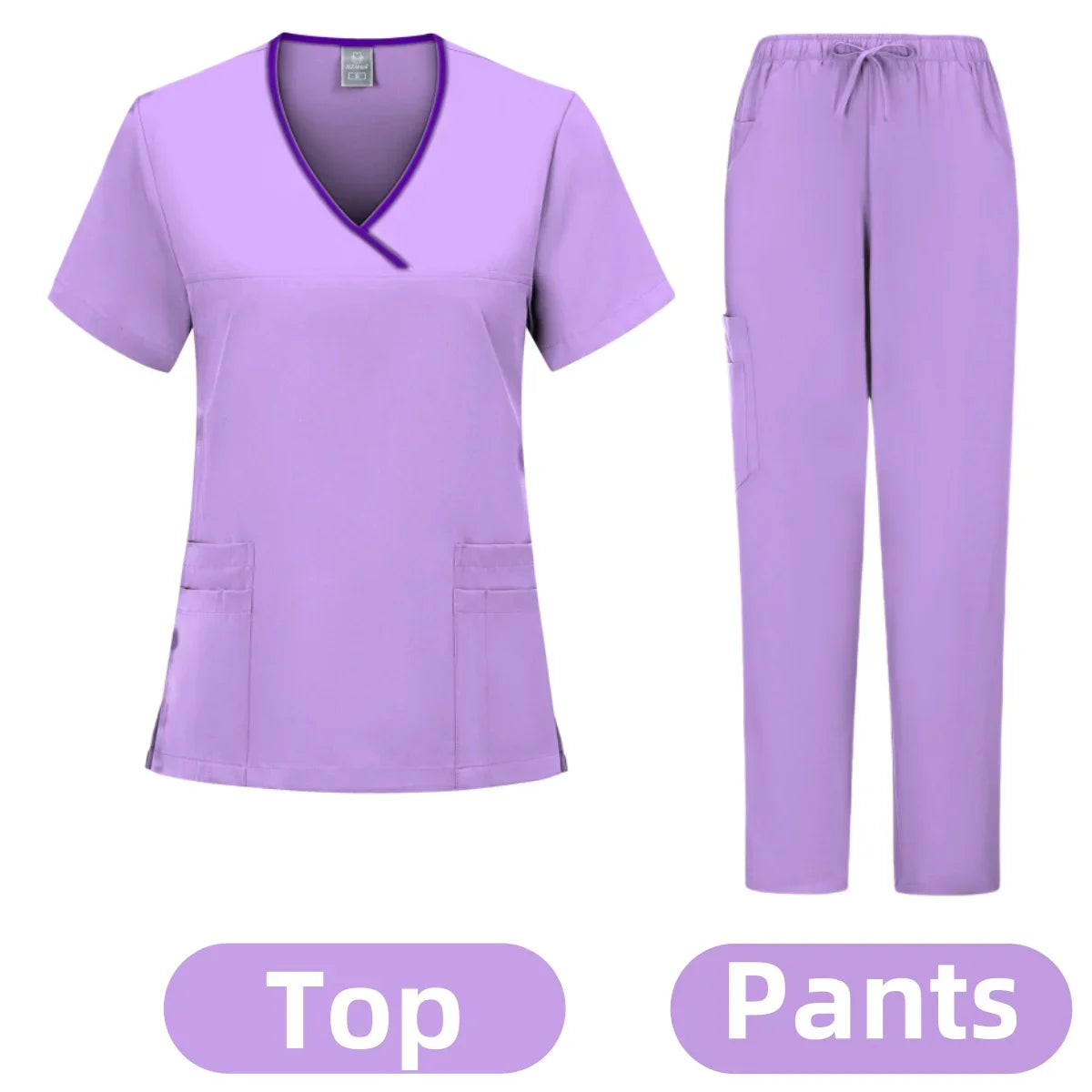 Medical Nurse Beauty Salon Workwear Clinical Scrubs Top + Pant Spa Doctor Nursing Tunic Suit Surgical Uniforms Woman Scrub Set