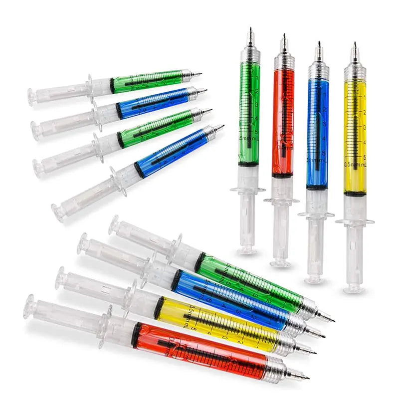 8Pcs Syringe Pens Retractable Fun Nurse Pens Novelty Multi Colors Medical Ballpoint Pens Gifts for Nurses Nursing Student