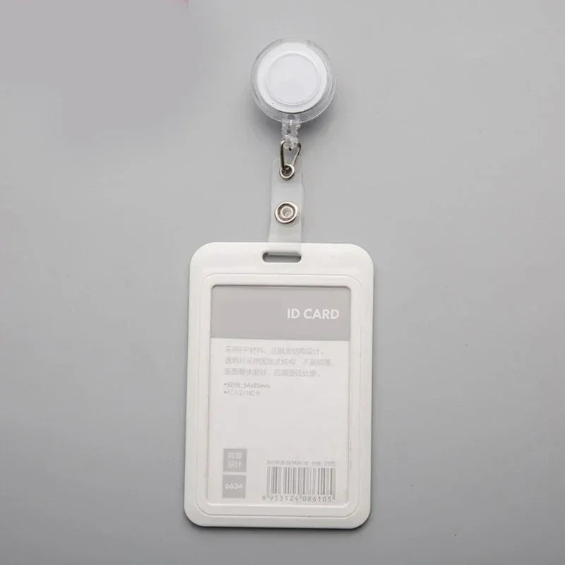 Women Student Credit Card Cover Case Pouch Creative Transparent Retractable Nurse Badge Doctor ID Card Holder Clip Badge