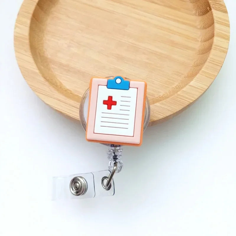 Cute Cartoon Retractable Doctor Nurse Badge Reel ID Lanyard Name Tag Card Badge Holder Reels Keychain Card Holder Accessories