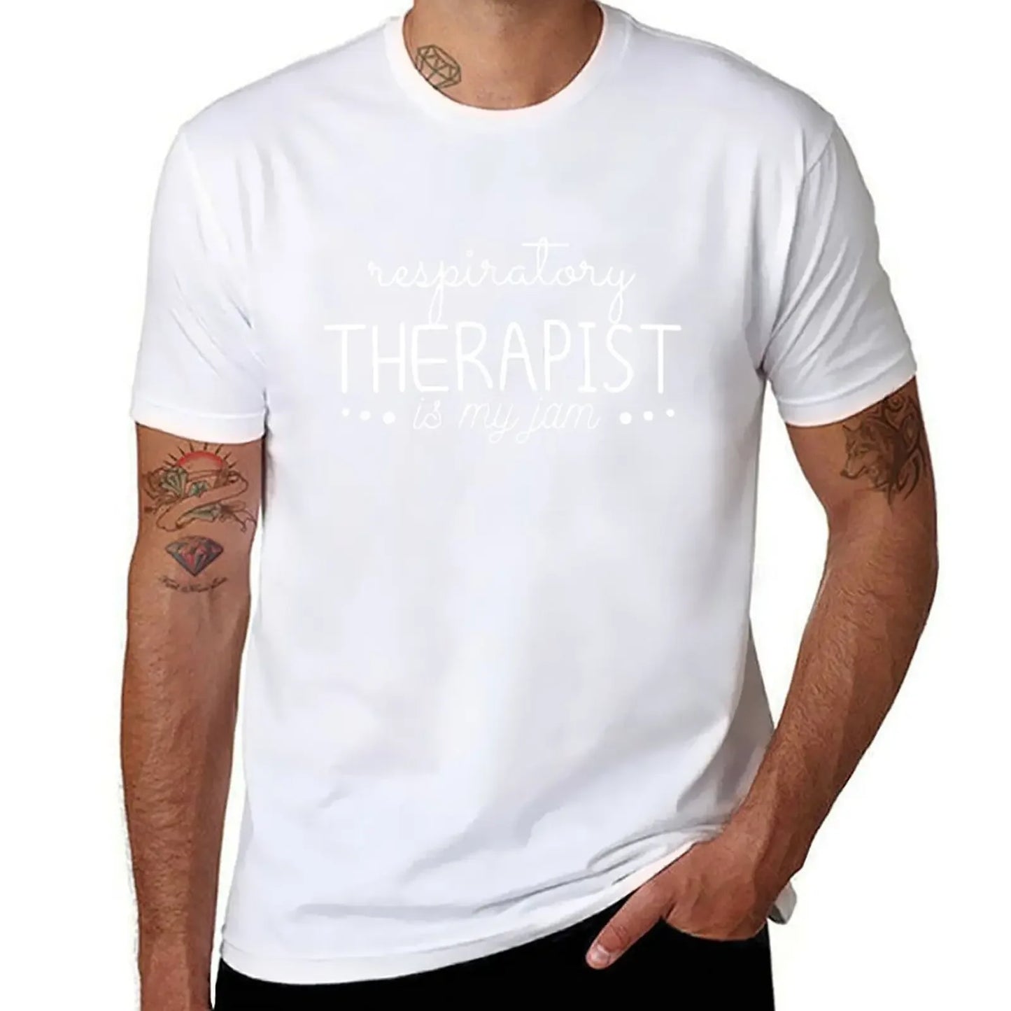 respiratory therapist is my jam funny, T-Shirt blue archive man t shirt cotton graphic tees oversizeds plain white t shirts men