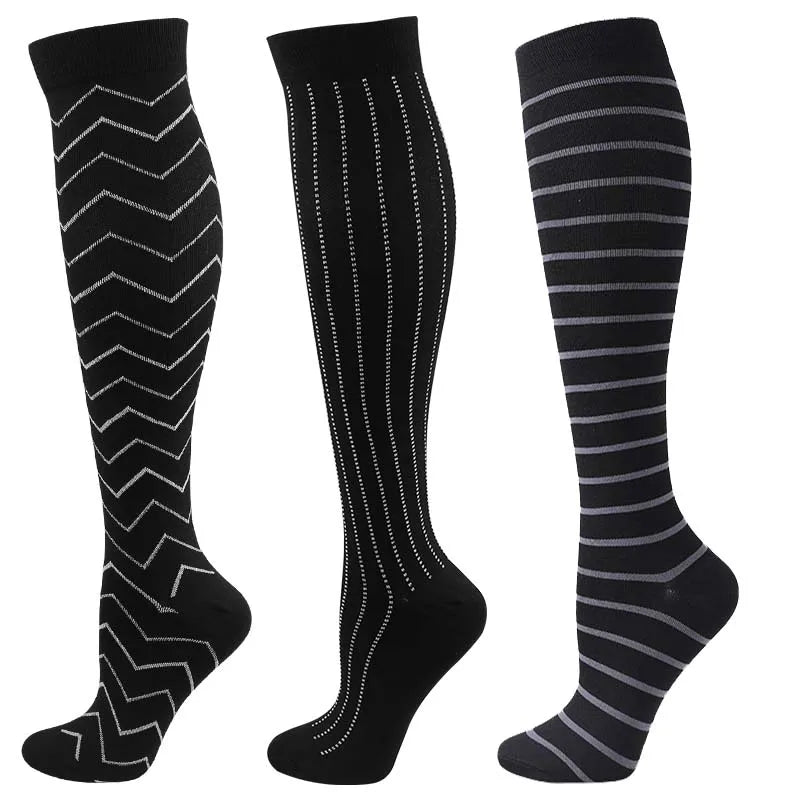 CFS Compression Socks Women Men Knee Stocking 20-30mmHg Edema Diabetes Varicose Veins Nurse Compression Socks Running Sport Sock