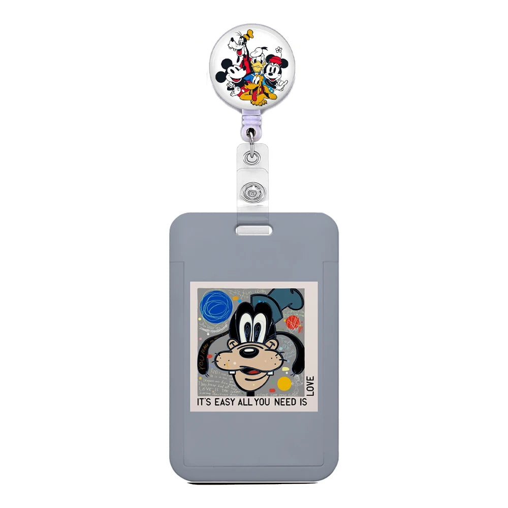 Cartoon Keychain Easy Retractable Badge Reel Clip Cartoon Doctor Student IC ID Card Badge Holder