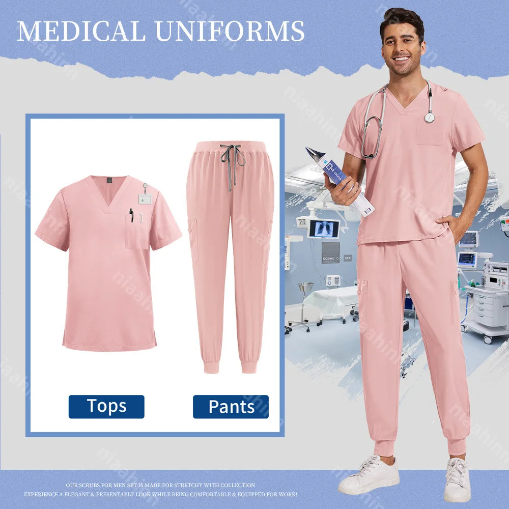 Operating Room Scrub Suit Medical Uniform Hospital Doctor Work Sets Medical Accessories Dental Surgical Suits Workwear Wholesale