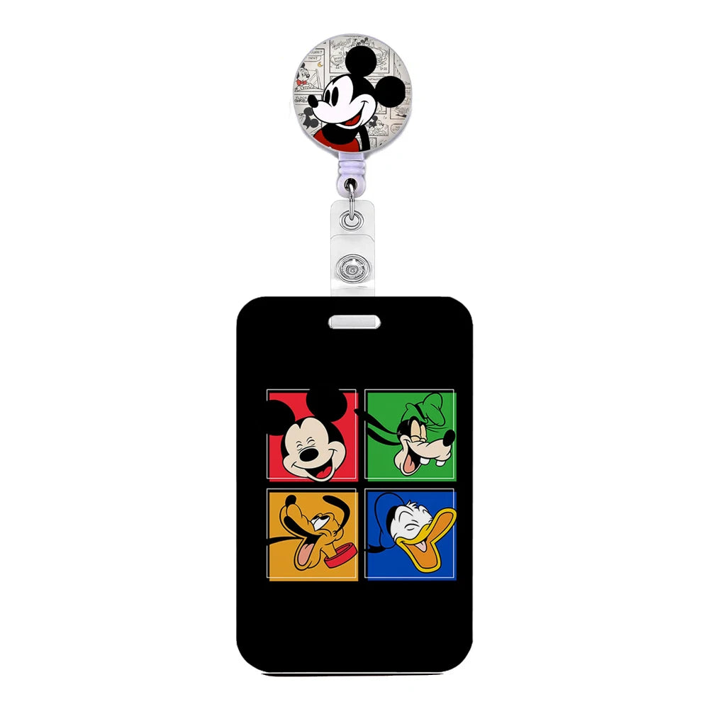 Cartoon Keychain Easy Retractable Badge Reel Clip Cartoon Doctor Student IC ID Card Badge Holder