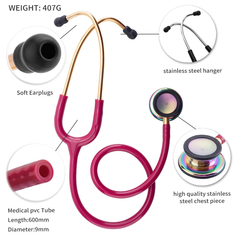 Double Sided Stethoscope Portable Professional Cardiology Stethoscope Medical Equipment Nurse Doctor Stethoscope Equipo Medico