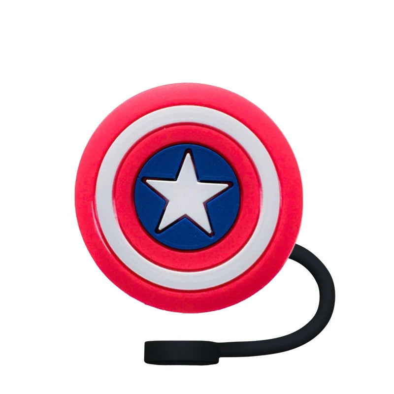 Hot Toys The Avengers SuperHero 10MM Straw Cover Cap Straw Plug Splash Proof Drinking Cup Straw Accessories Home Party Gift