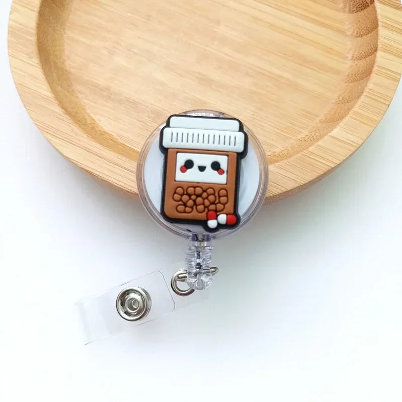 Cute Cartoon Retractable Doctor Nurse Badge Reel ID Lanyard Name Tag Card Badge Holder Reels Keychain Card Holder Accessories