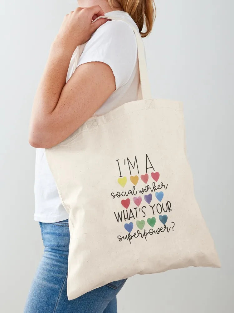 I'm a Social Worker, What's Your Superpower? Tote Bag Customizable tote bag tote bag university