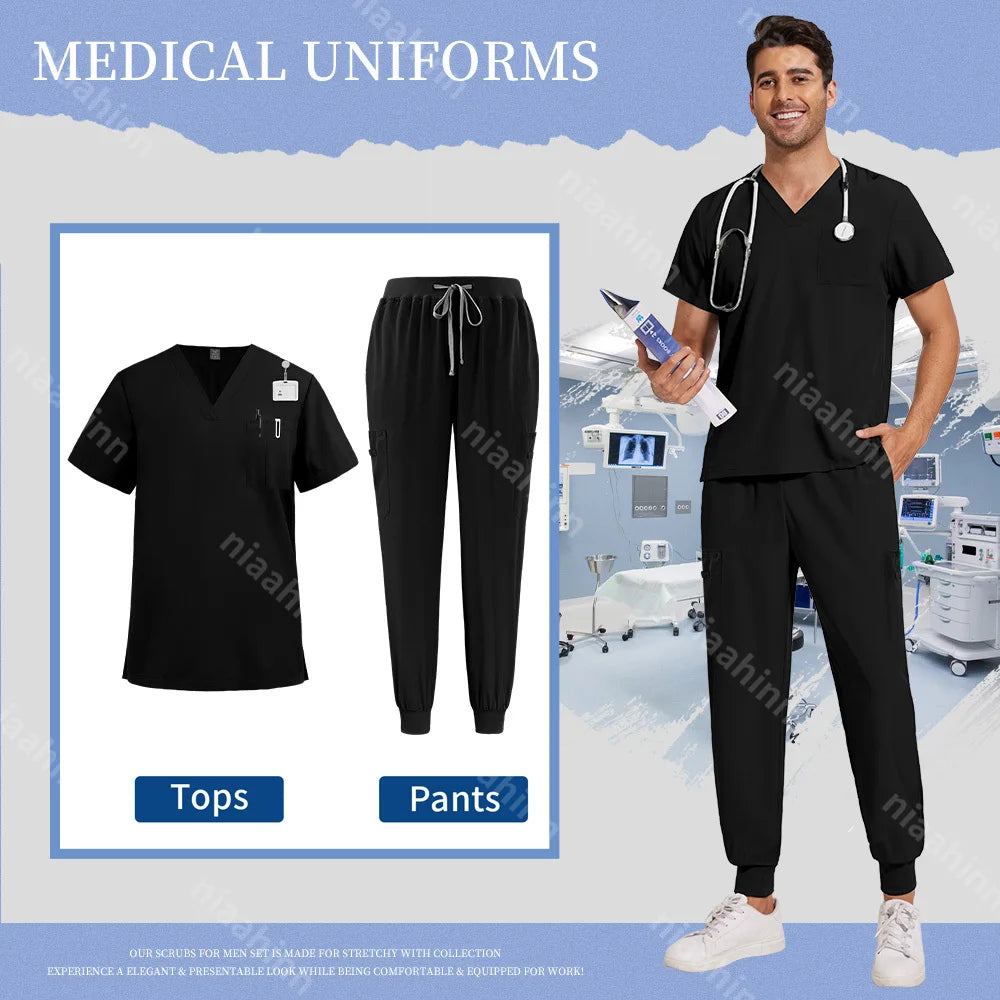 Operating Room Scrub Suit Medical Uniform Hospital Doctor Work Sets Medical Accessories Dental Surgical Suits Workwear Wholesale