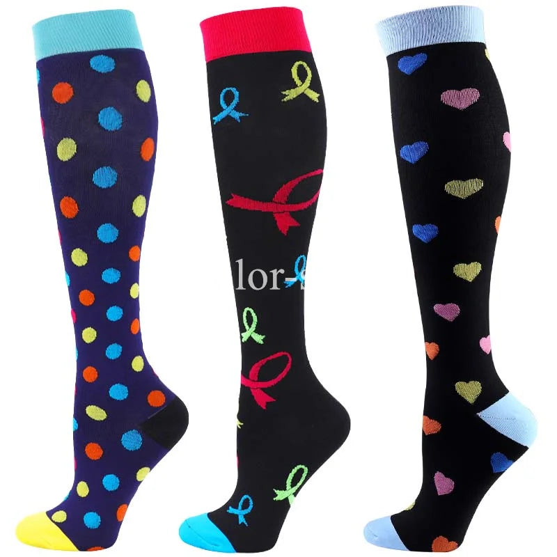 CFS Compression Socks Women Men Knee Stocking 20-30mmHg Edema Diabetes Varicose Veins Nurse Compression Socks Running Sport Sock