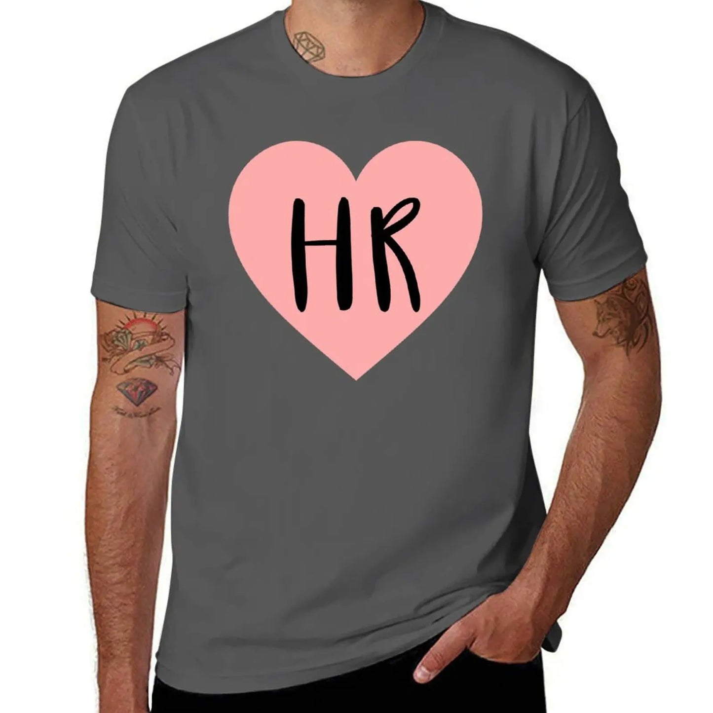 Heart I Love HR Human Resources T-Shirt oversize t-shirts man cute tops outfits for men